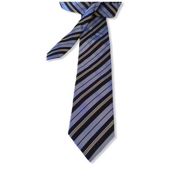 Zara Man Tie Mens Neck tie 100% Silk blue - Picture 2 of 4